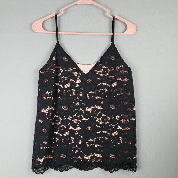 Aritzia Babaton Size XXS Lace Overlay Camisole Tank Top Black Modern Elegant - Picture 1 of 10
